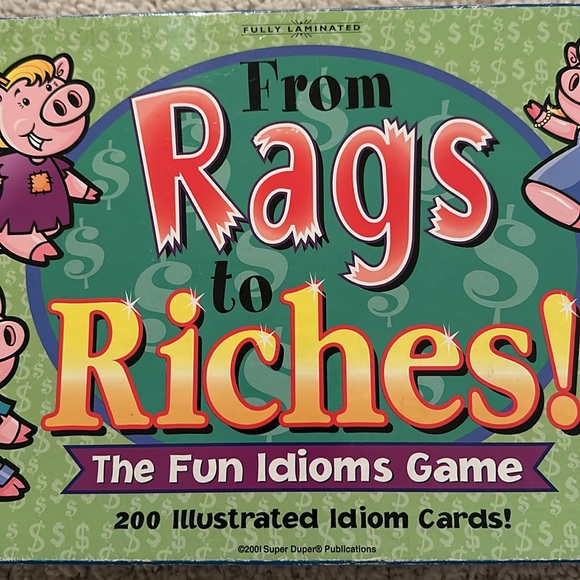 FROM RAGS to RICHES Fun Idioms Board Game Rare Vintage 2001 - Complete - Picture 2 of 12